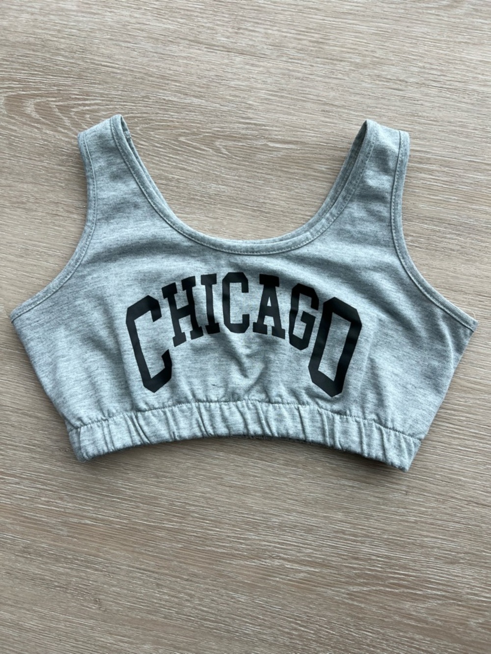 ROMWE Light Gray Seam Detail Cropped Top